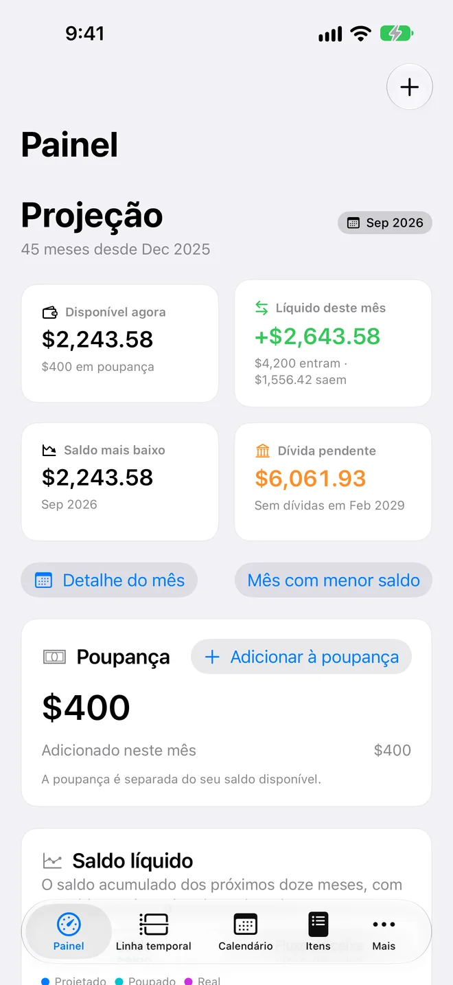 Clink Clink · iPhone · Plano de exemplo